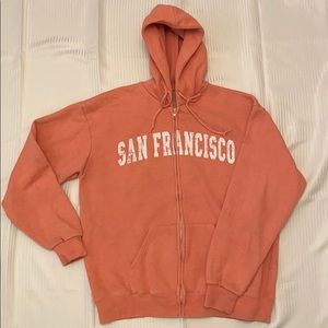 san francisco peach zipup hoodie